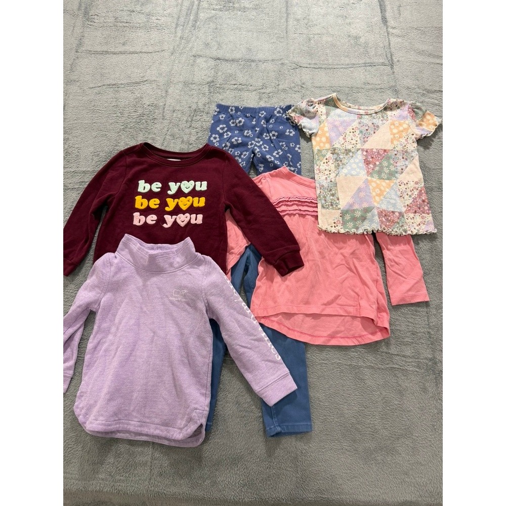Girls 3T‎ Clothing Bundle 6pc Vineyard Vines Old Navy Garanimals Tops Leggings